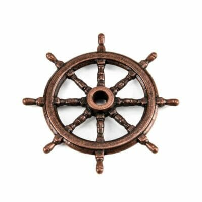 Wheel - Ship - Metal - Brown - 35/64" (14mm)