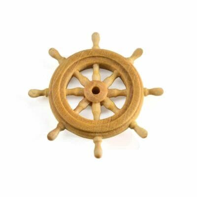 Wheel - Ship - Wood - Yellow - 25/32inch (20mm)