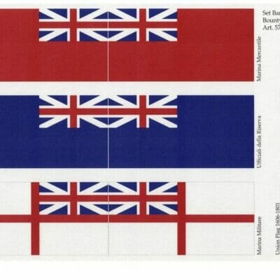 Flag Set - Union Jack - Pre 1801 - 45x80mm